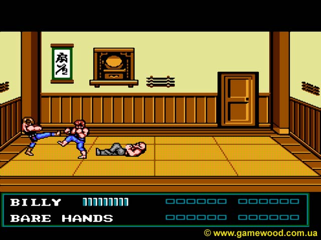 Скриншот игры Double Dragon 3: The Sacred Stones | Dendy (NES) | Билли (Billy) атакует