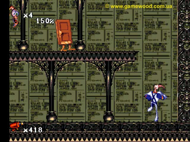 Скриншот игры Earthworm Jim 2 («Червяк Джим 2») | Sega Mega Drive 2 (Genesis) | Неуловимая дверь
