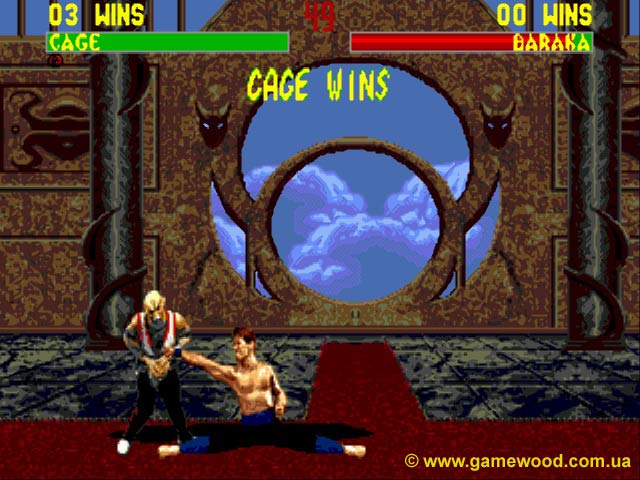 Скриншот игры Mortal Kombat 2 («Смертельный бой 2») | Sega Mega Drive 2 (Genesis) | Магический удар по яйцам