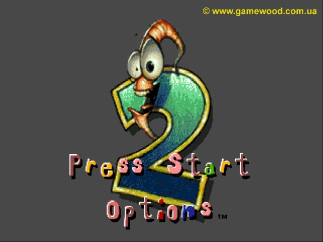 Скриншот игры Earthworm Jim 2 («Червяк Джим 2») | Sega Mega Drive 2 (Genesis) | Титульная заставка