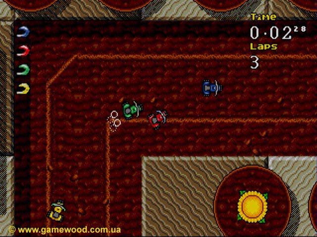 Скриншот игры Micro Machines 2: Turbo Tournament | Sega Mega Drive 2 (Genesis) | На третьем круге