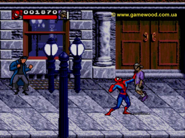 Скриншот игры Spider-Man and Venom: Separation Anxiety | Sega Mega Drive 2 (Genesis) | Маленький хулиган